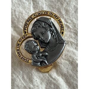 Together or Apart Pewter Mother & Child Visor Clip